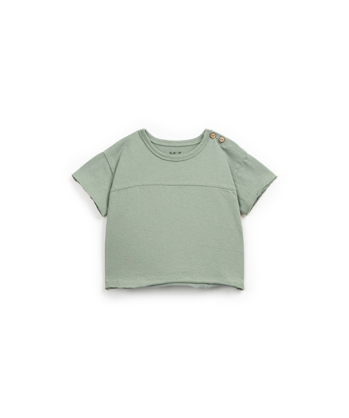 Camiseta manga corta verde con botones