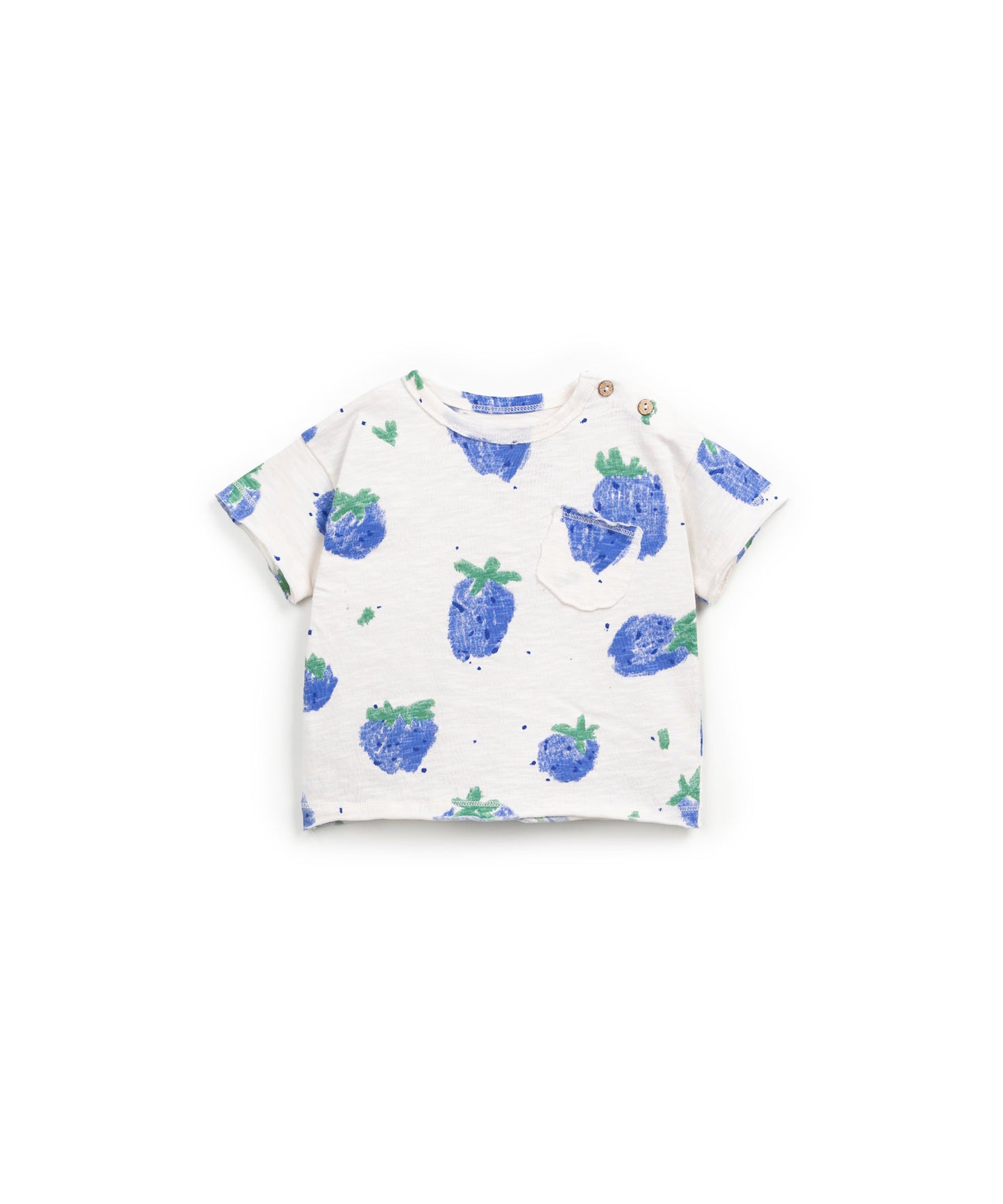 Camiseta manga corta fresas azules