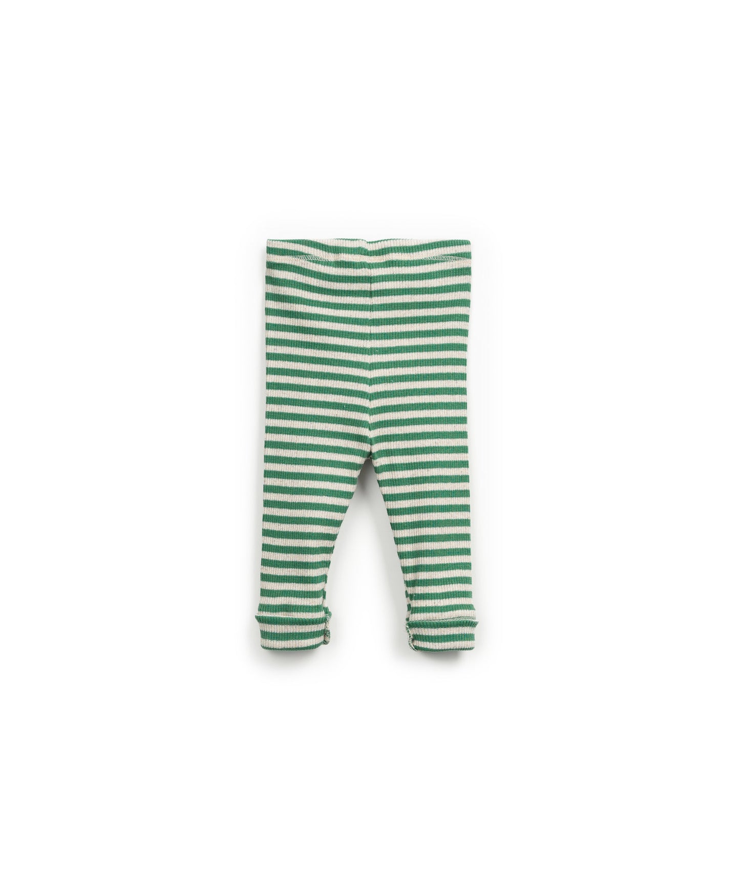 Legging rayas verdes y beige con botón