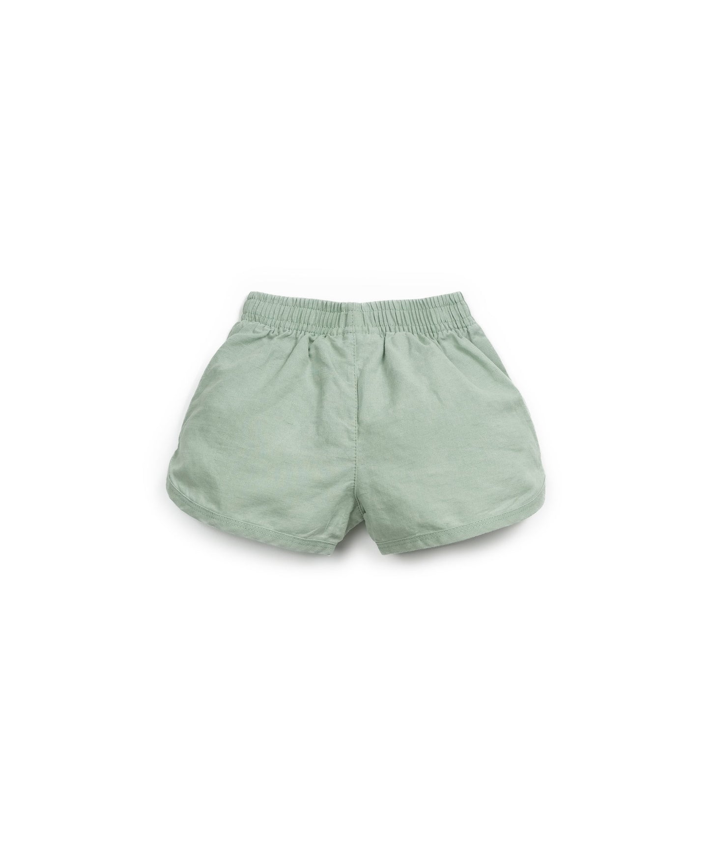 Pantalón corto lino verde con botón