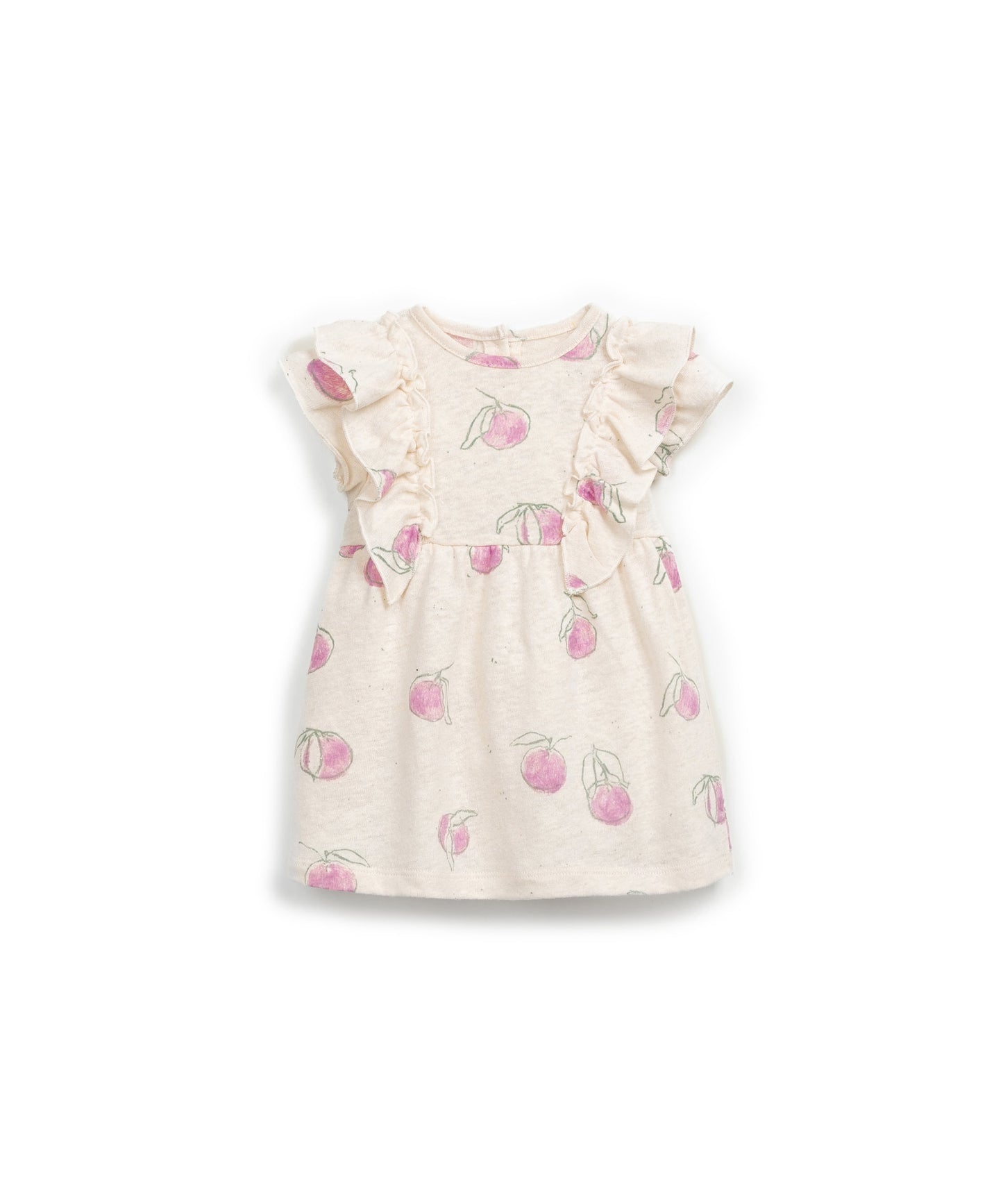 Vestido lino y algodón con estampado de fresas