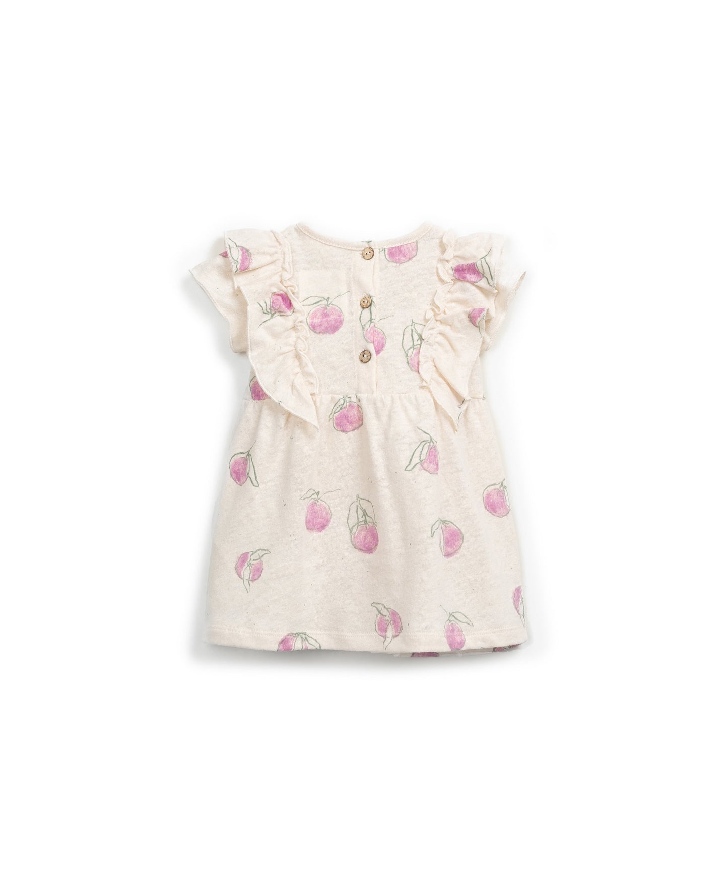 Vestido lino y algodón con estampado de fresas