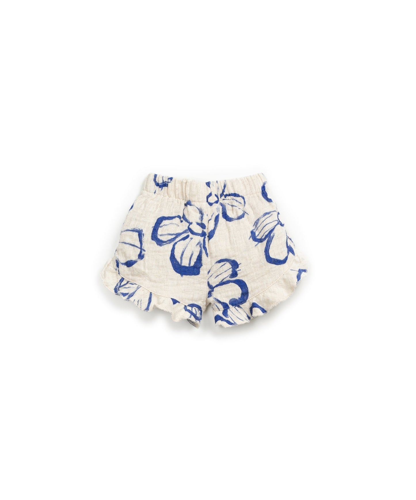 Pantalón corto con volante estampado flores