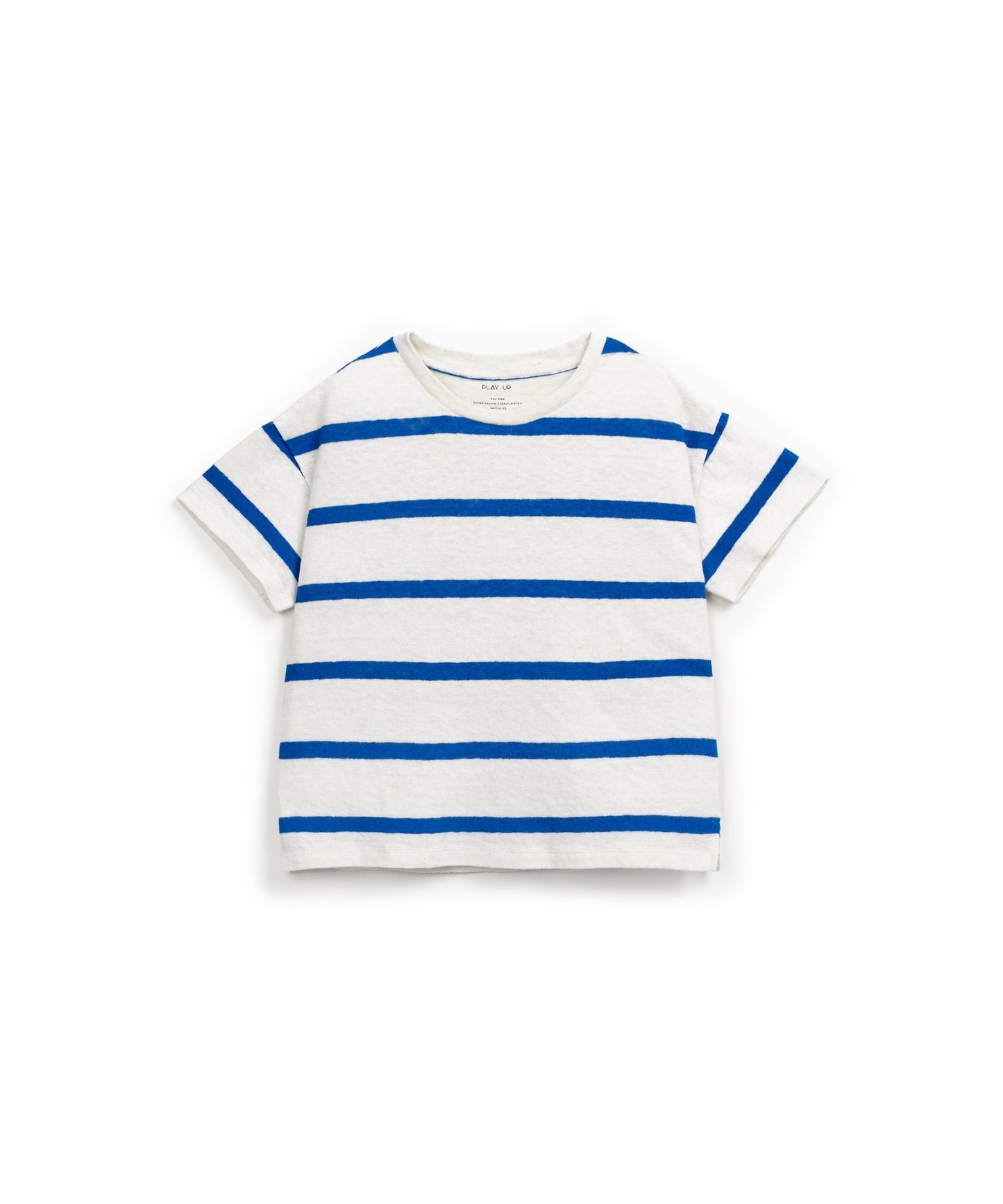 Camiseta manga corta rayas azules y blancas