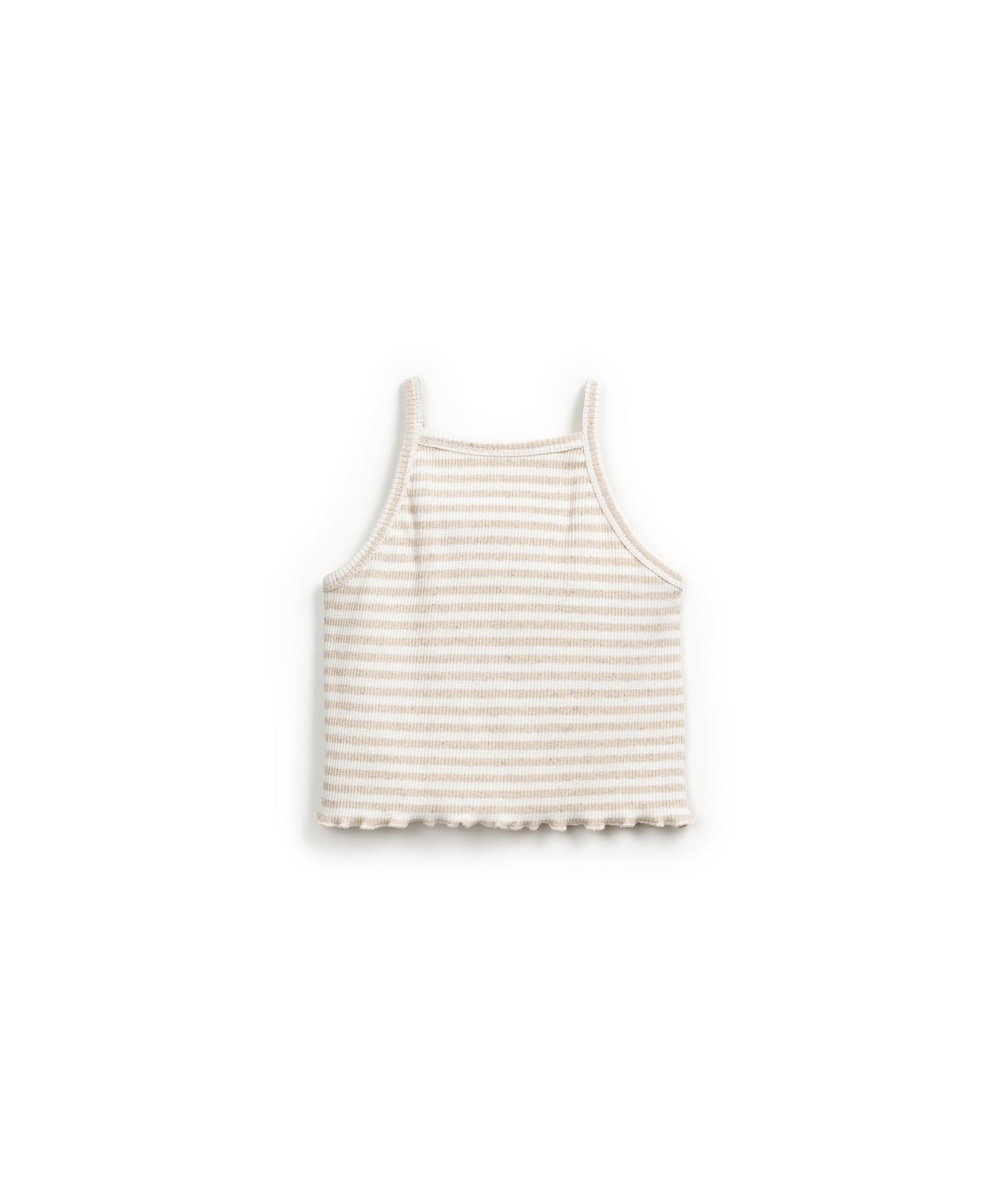 Top beige a rayas sin mangas