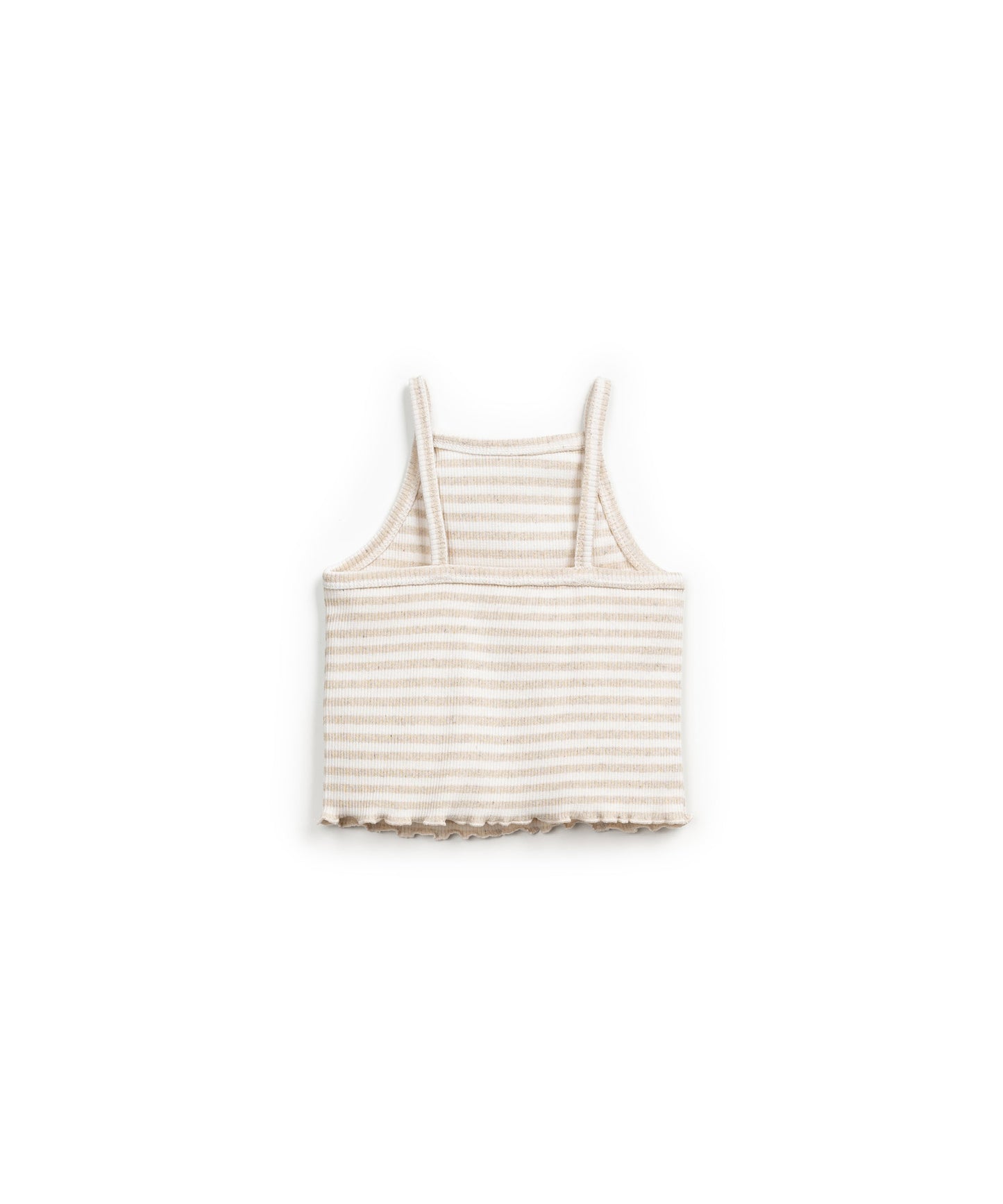 Top beige a rayas sin mangas
