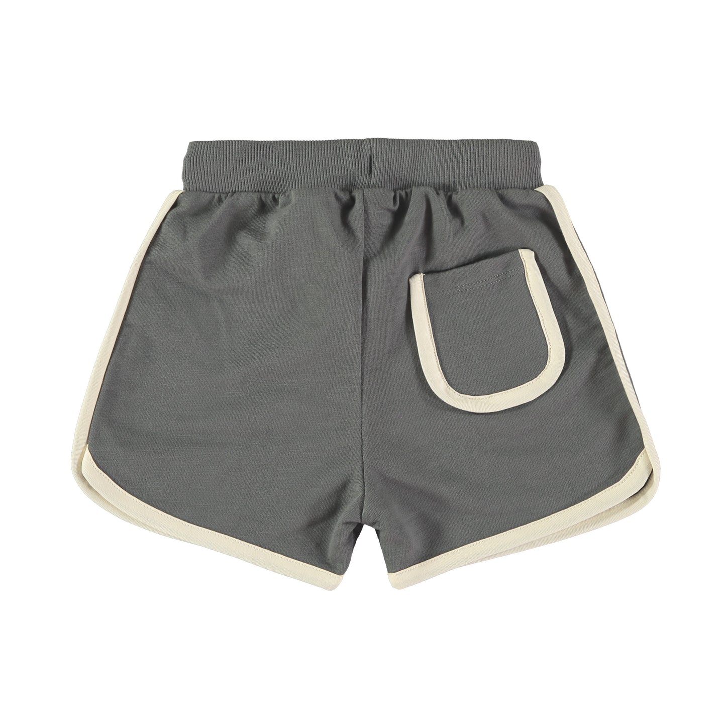 Pantalón corto gris y blanco