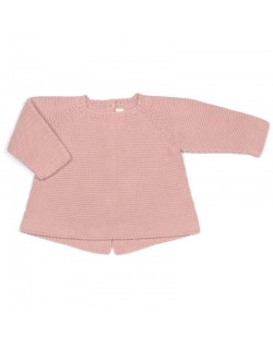 Jersey bebé ETHAN tricot en PALE ROSE abotonado