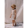 Vestido niña combinado canalé-rayas en LIGHT GREY
