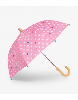 Paraguas niña rosa POLKA DOTS que cambian color