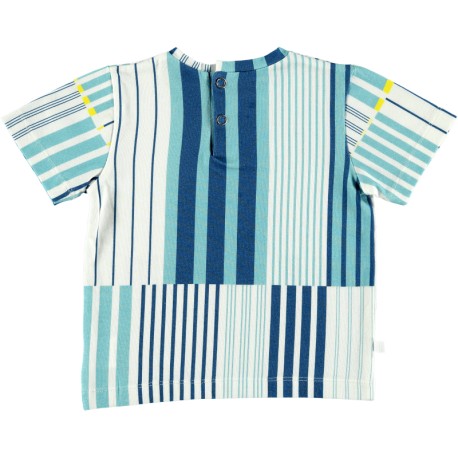 Camiseta infantil M/C BASIC SEA WAVES rayas azules