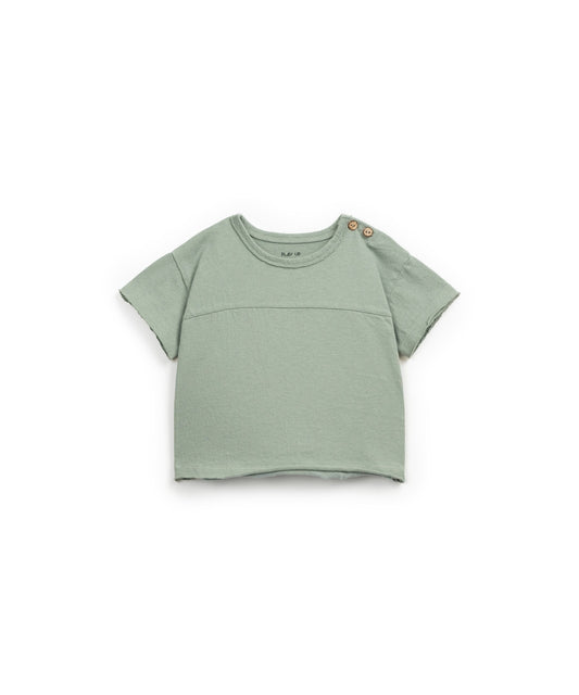 Camiseta manga corta verde con botones