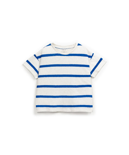 Camiseta manga corta rayas azules y blancas