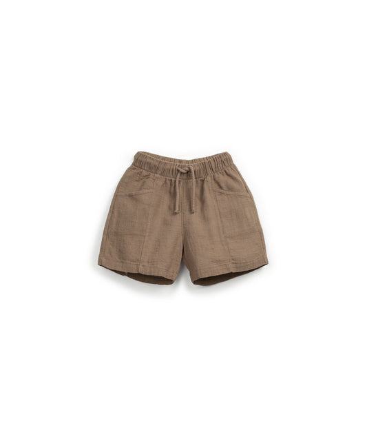 Pantalón corto algodón marrón