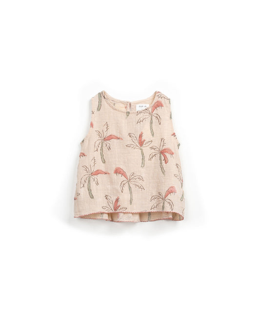 Túnica con estampado de palmeras